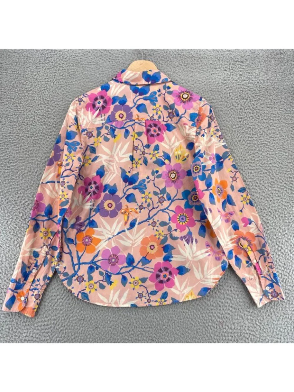 J Crew Liberty London Top Womens 4 Pavilion Pink Floral Popover Classic Cotton